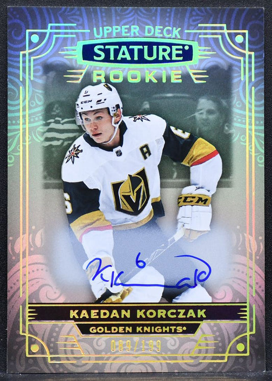 2022-23 UD Stature Rookie Auto Kaedan Korczak 108 RC Auto 089/199