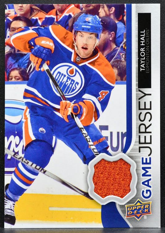 2014-15 Upper Deck Series 1 Game Jerseys Taylor Hall GJ-TH Oilers Jersey 3499