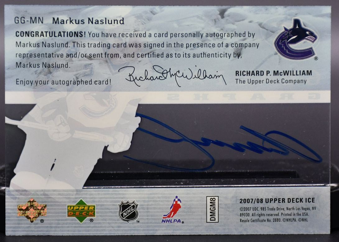 2007-08 UD ICE Glacial Graphs Markus Naslund GG-MN Auto