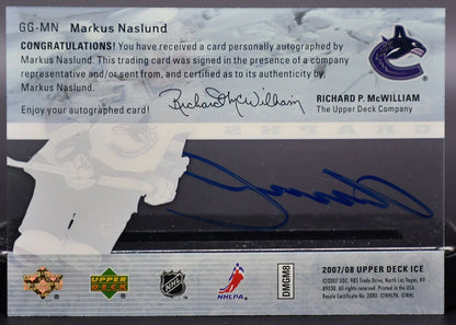 2007-08 UD ICE Glacial Graphs Markus Naslund GG-MN Auto
