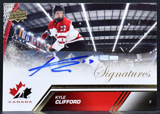 2013-14 UD Team Canada Gold Signatures Kyle Clifford 60 Team Canada Auto