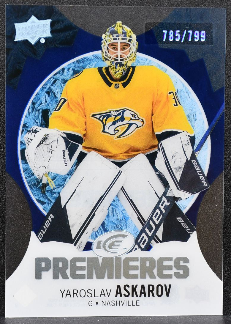 2023-24 UD Ice Premieres Blue Nolan Allan 240 Chicago Blackhawks RC 785/199 8953