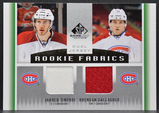 2013-14 SP Game Used Rookie Fabrics Dual Tinordi/Gallagher RC Jersey 8412