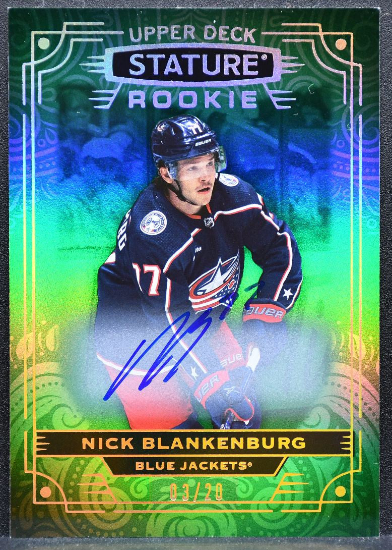 2022-23 UD Stature Rookie Autographs Green Blankenburg RC Auto 03/20 9015