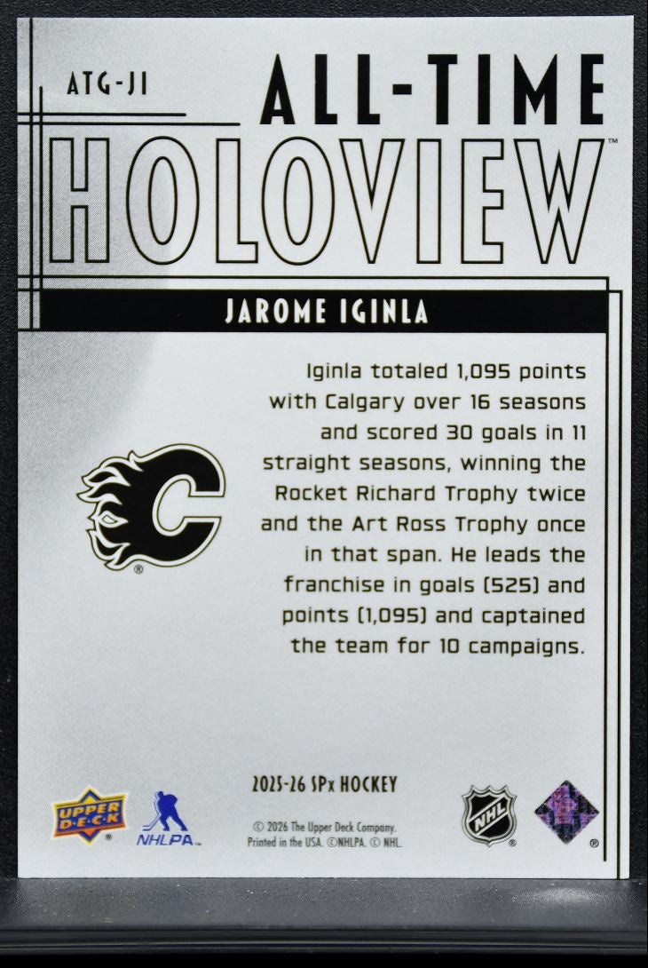 2025-26 SPx All Time Holoview Jarome Iginla ATG-JI Calgary Flames 9881