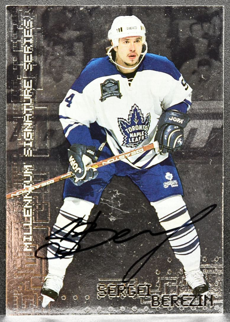 1999-100 ITG Millenium Signature Series Sergei Berezin 232 Maple Leafs Auto 8984