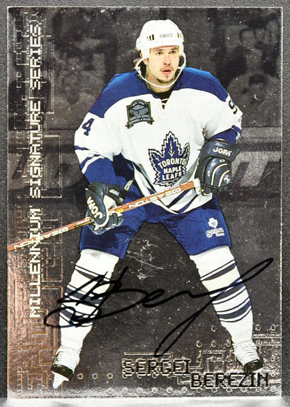 1999-100 ITG Millenium Signature Series Sergei Berezin 232 Maple Leafs Auto 8984