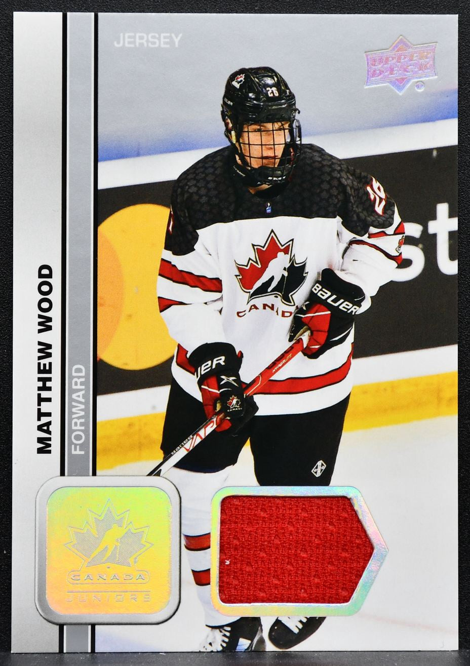 2023-24 Upper Deck Team Canada Juniors Jersey Matthew Wood 20 Canada Jersey 3581
