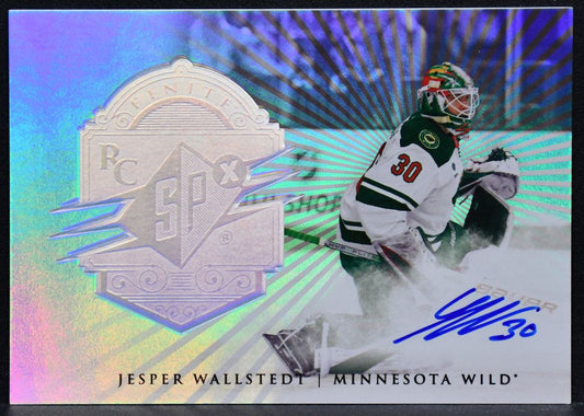 2024-25 SPx Finite Rookie Silver Spectrum Auto Jesper Wallstedt F-45 RC Auto /99