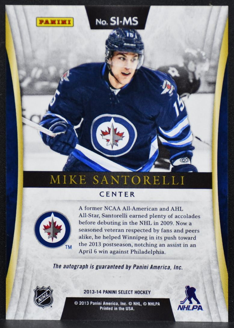 2013-14 Panini Select Signatures Mike Santorelli SI-MS Winnipeg Jets Auto 2117