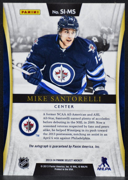 2013-14 Panini Select Signatures Mike Santorelli SI-MS Winnipeg Jets Auto 2117