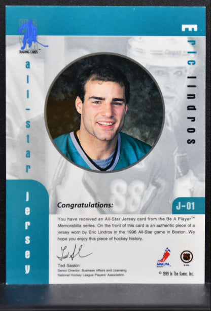 1999-100 Be a Player All-Stars Jerseys Eric Lindros J-01 Flyers Jersey 2097