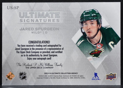 2023-24 Upper Deck Ultimate Collection Signatures Jared Spurgeon Wild Auto 9053