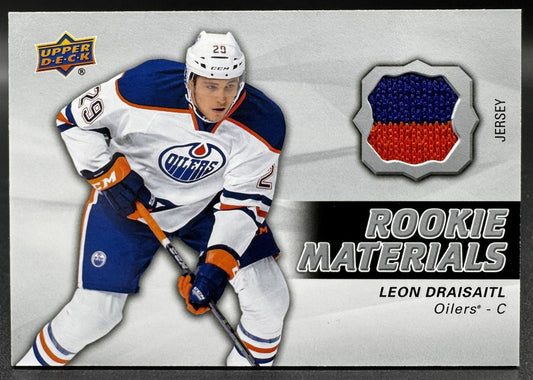 2014-15 UD Rookie Materials Leon Draisaitl Edmonton Oilers RC Jersey