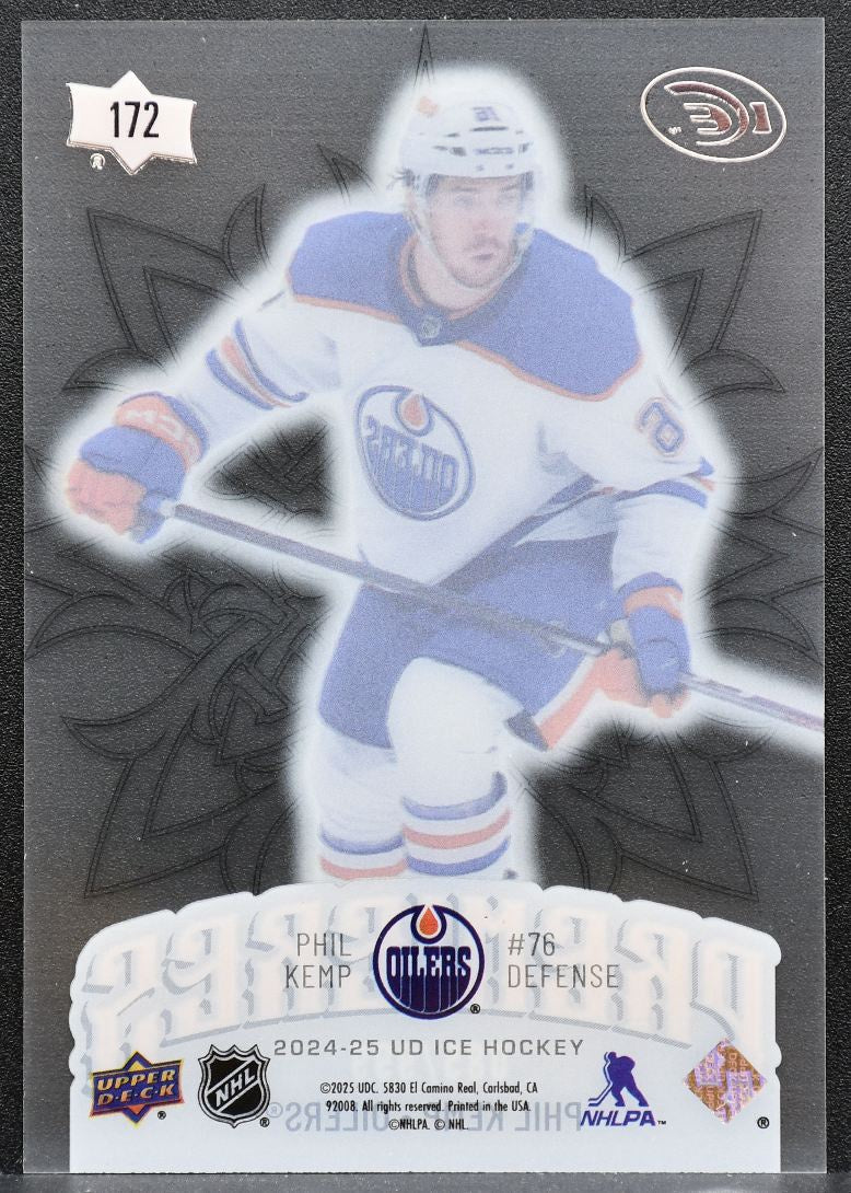 2024-25 Upper Deck Ice Premieres Phil Kemp 172 Edmonton Oilers RC 085/999 1419