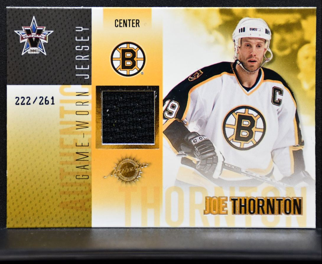 2002-03 Pacific Vanguard Jersey Joe Thornton 5 Boston Bruins 222/261 Jersey 6507