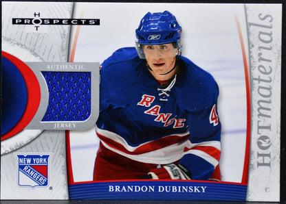 2007-08 Fleer Hot Prospects Materials Brandon Dubinsky HM-BD Rangers Jersey 1006