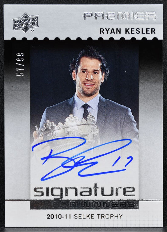 2016-17 UD Premier Signature Award Winners Kesler Canucks Auto /99 6768