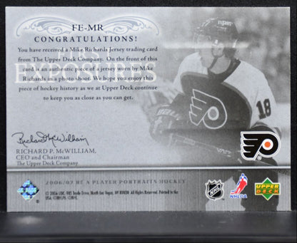 2006-07 Be A Player Portraits First Exposures Mike Richards Flyers Jersey 1106