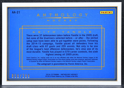 2014-15 Panini Anthology Autographs Keith Yandle Auto 056/299 2893