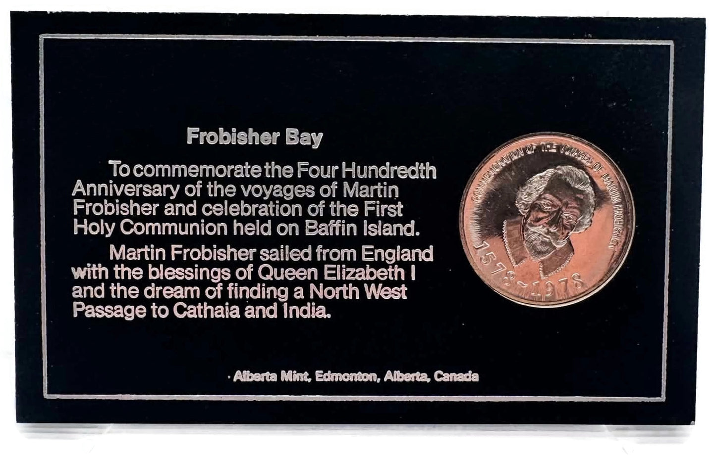 Frobisher Bay Coin The Snow Bunting 1578-1978