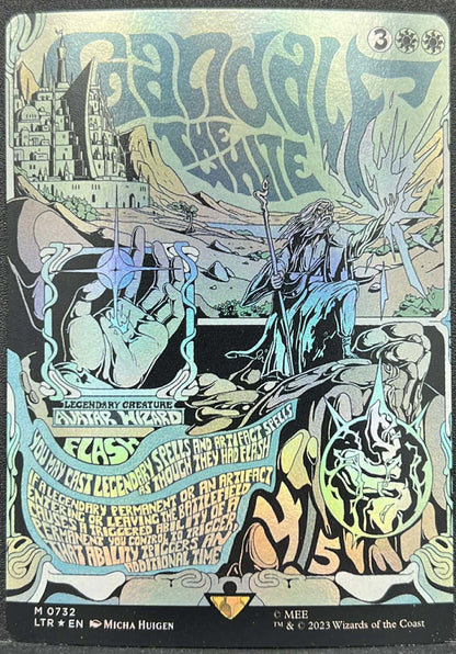 MTG Gandalf the Whiter Poster Borderless Foil Lord of the Rings NM