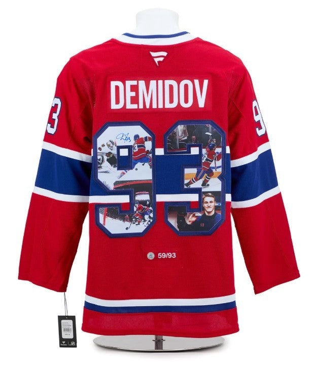 Ivan Demidov Autographed Montreal Canadiens First Goal Art Jersey #/93