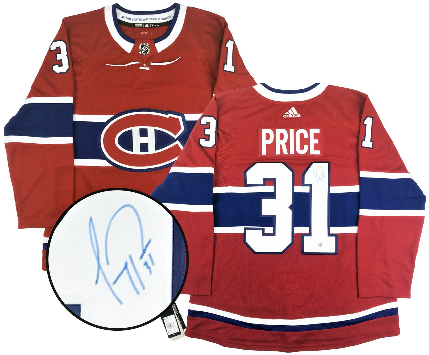 Carey Price Autographed Montreal Canadiens Adidas Jersey