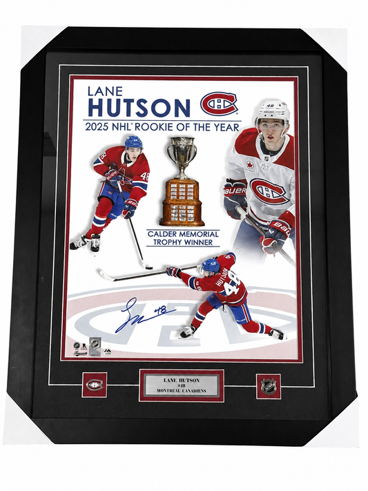 Lane Hutson Autographed Photo 29" X 23" Frame