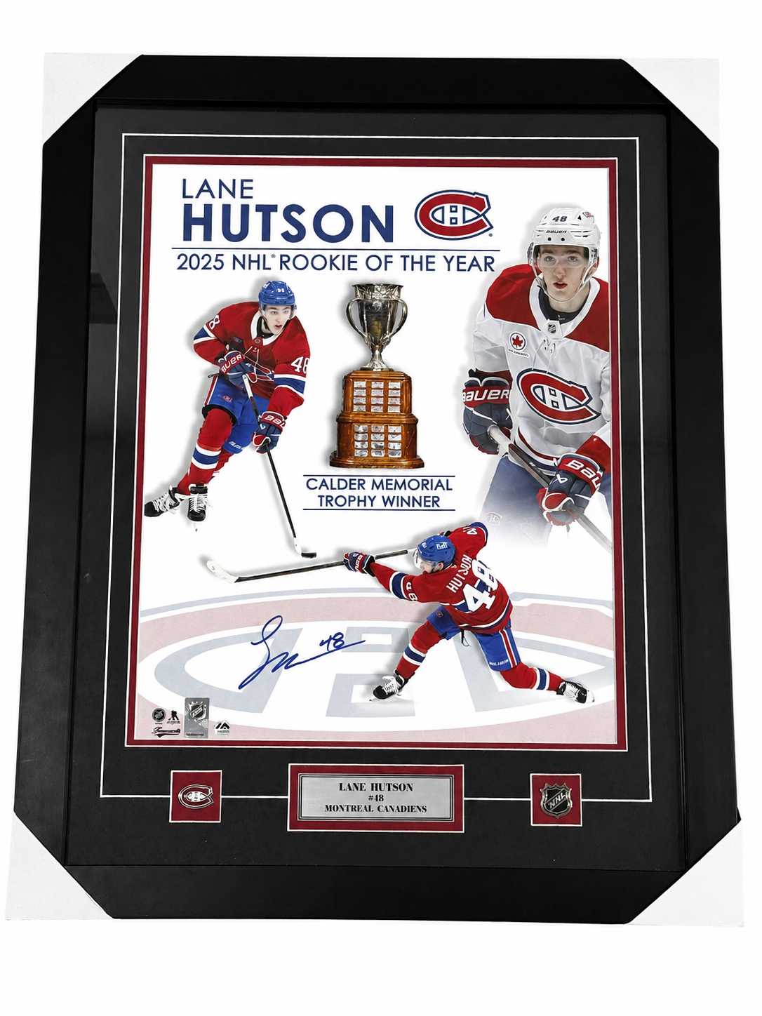Lane Hutson Autographed Photo 29" X 23" Frame