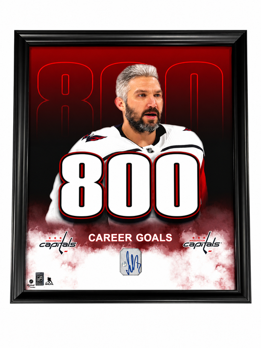 Alexander Ovechkin Autographed with Photo 800 Career Goals 26" X 22" Frame