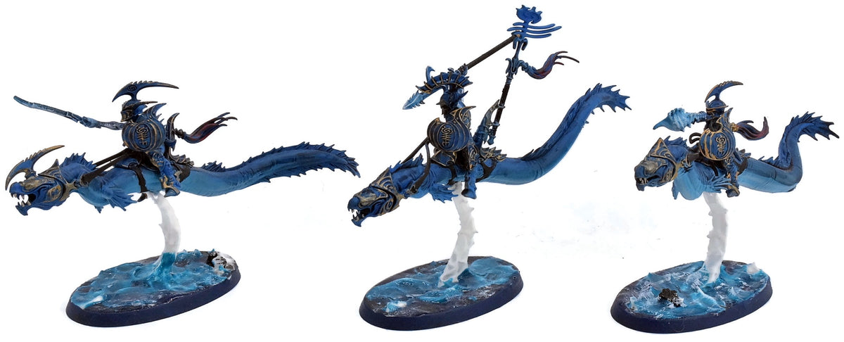 IDONETH DEEPKIN 3 Akhelian Morrsarr Guard #1 WELL PAINTED Warhammer Sigmar 1965