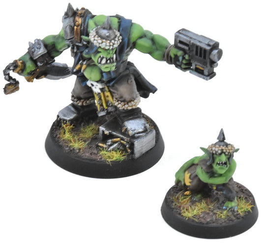 ORKS 2 Gorzag Gitstompa #1 WELL PAINTED Warhammer 40K 4244