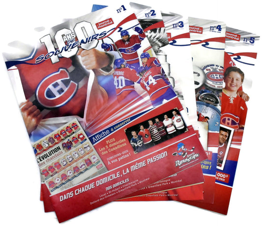 HOCKEY MEMORABILIA 100 ans de Souvenir Montreal Canadiens SET OF FIVE #1 1572