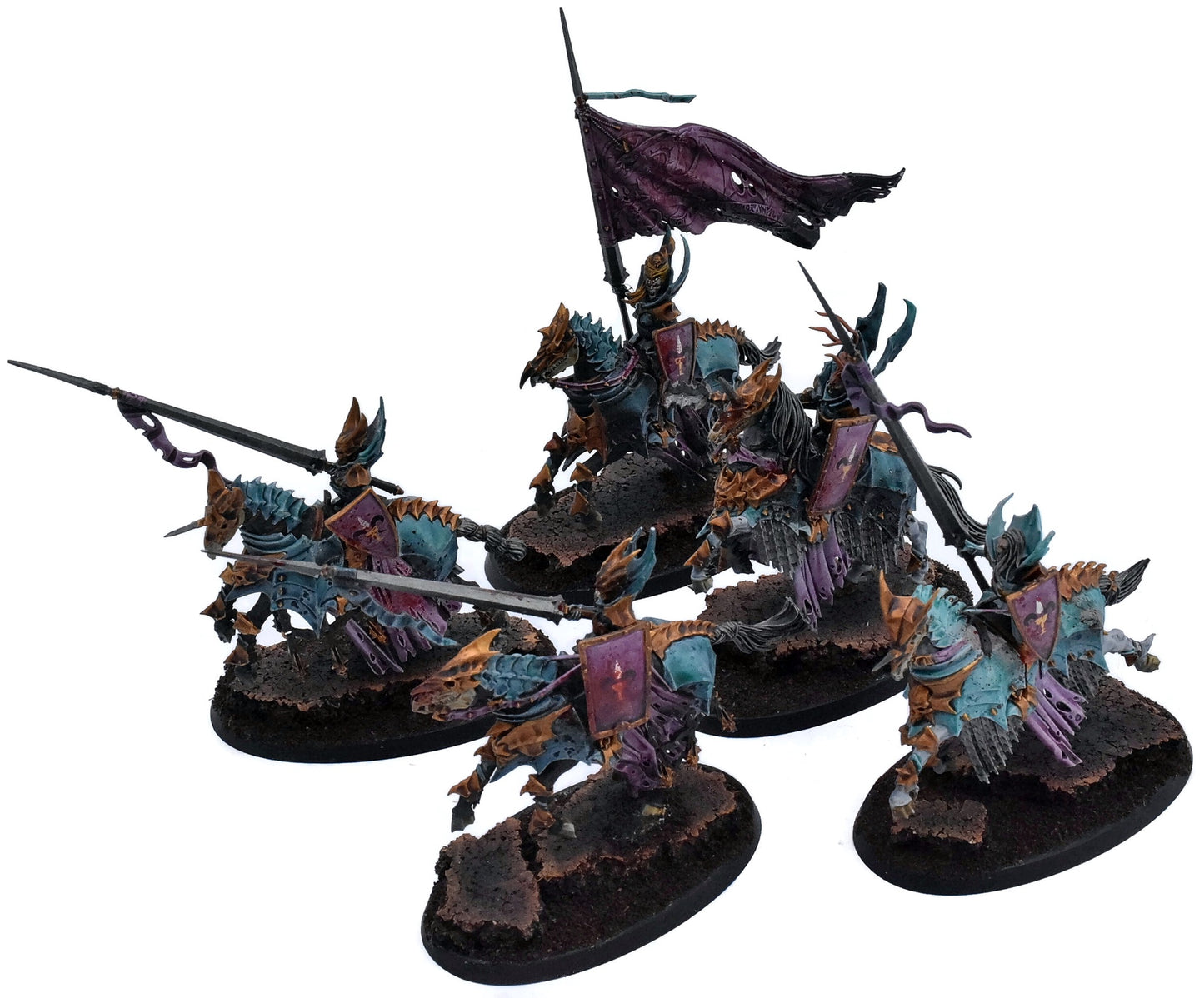 SOULBLIGHT GRAVELORDS 5 Blood Knights #2 PRO PAINTED Warhammer Sigmar 1671