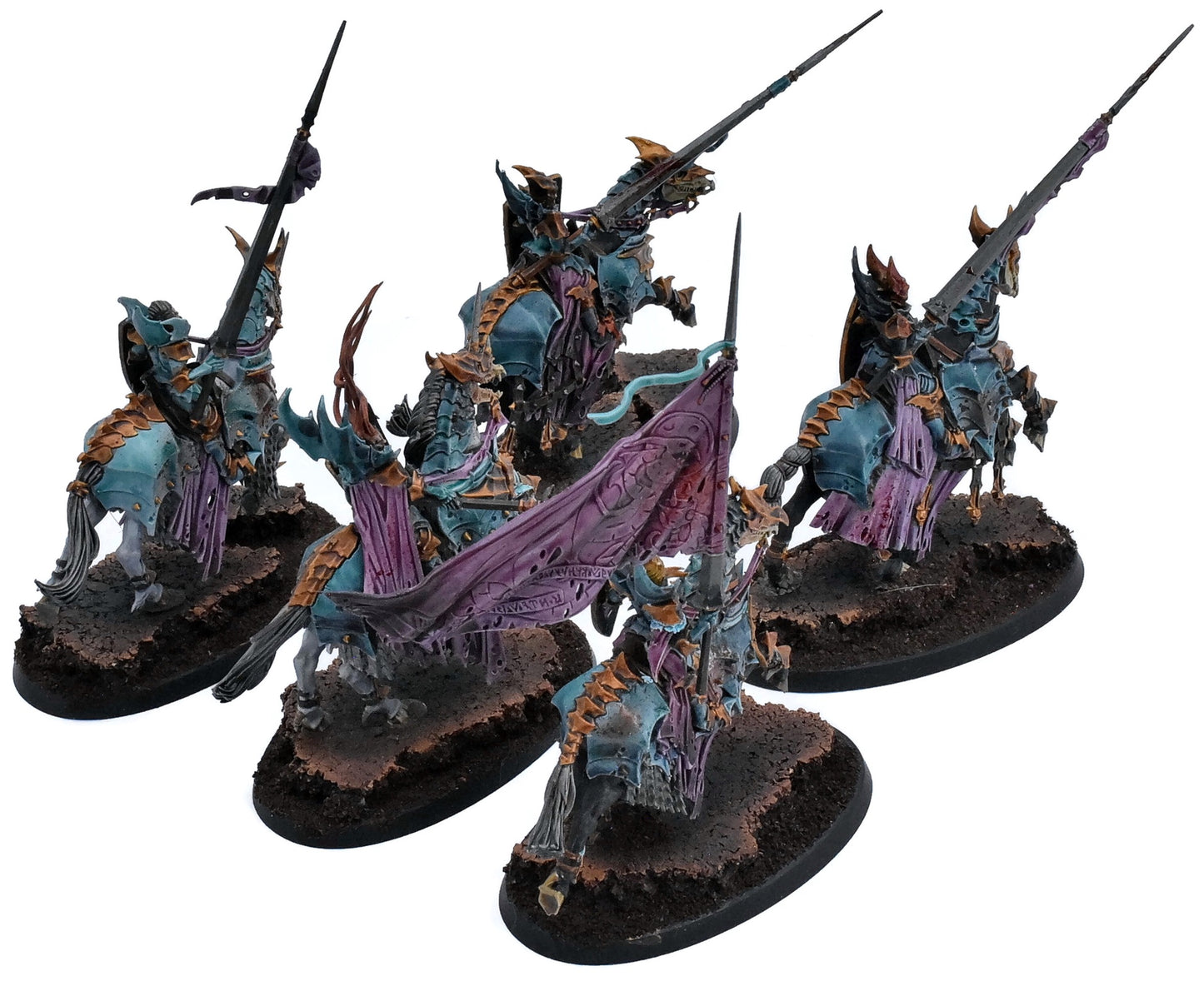 SOULBLIGHT GRAVELORDS 5 Blood Knights #2 PRO PAINTED Warhammer Sigmar 1671