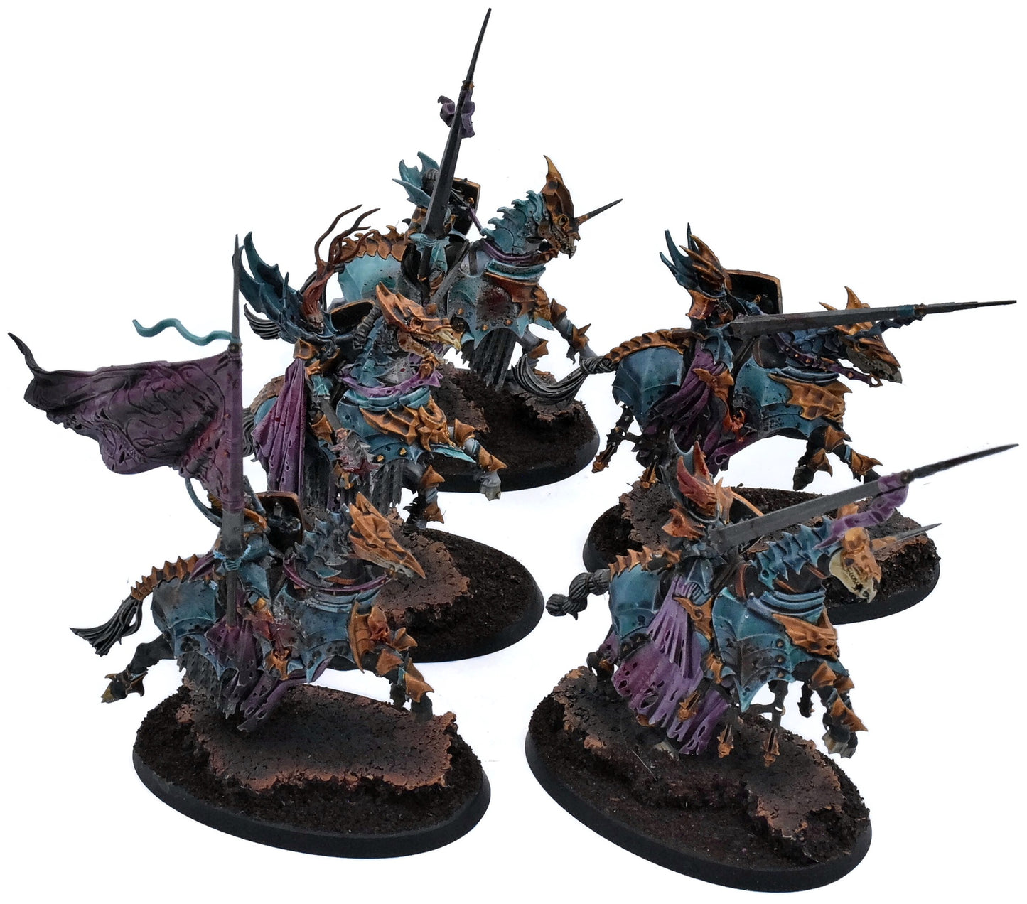 SOULBLIGHT GRAVELORDS 5 Blood Knights #2 PRO PAINTED Warhammer Sigmar 1671