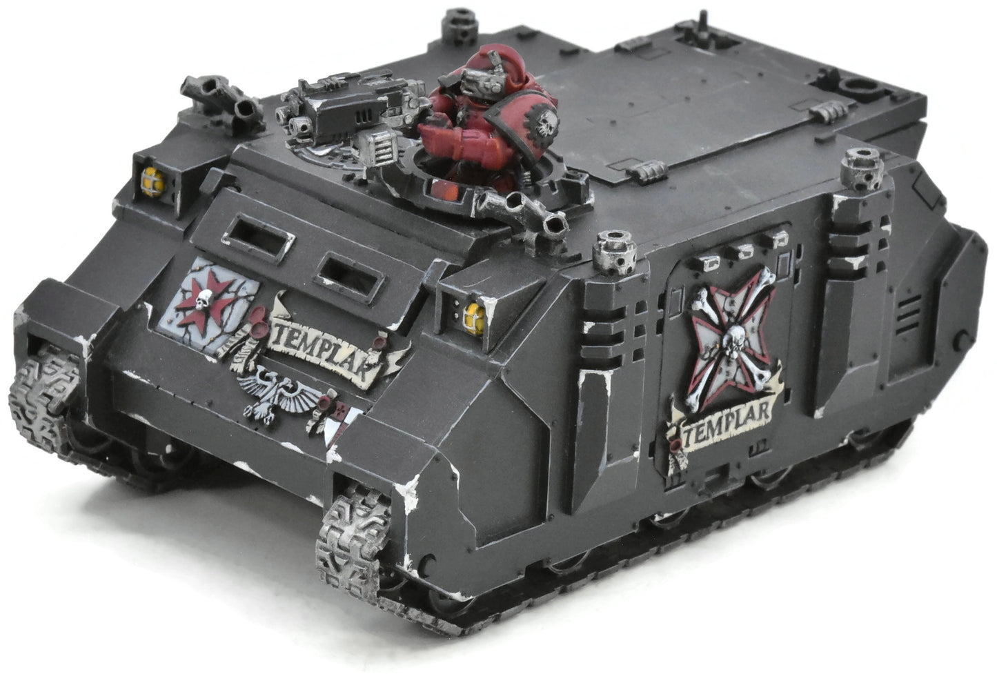 SPACE MARINES Rhino Black Templar #1 WELL PAINTED Black templars 40K 7405