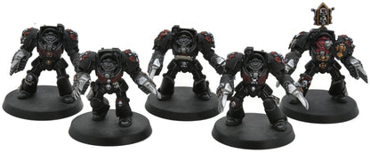 SPACE MARINES 5 Terminator Assault Squad #1 WELL PAINTED Black Templars 40K 7450