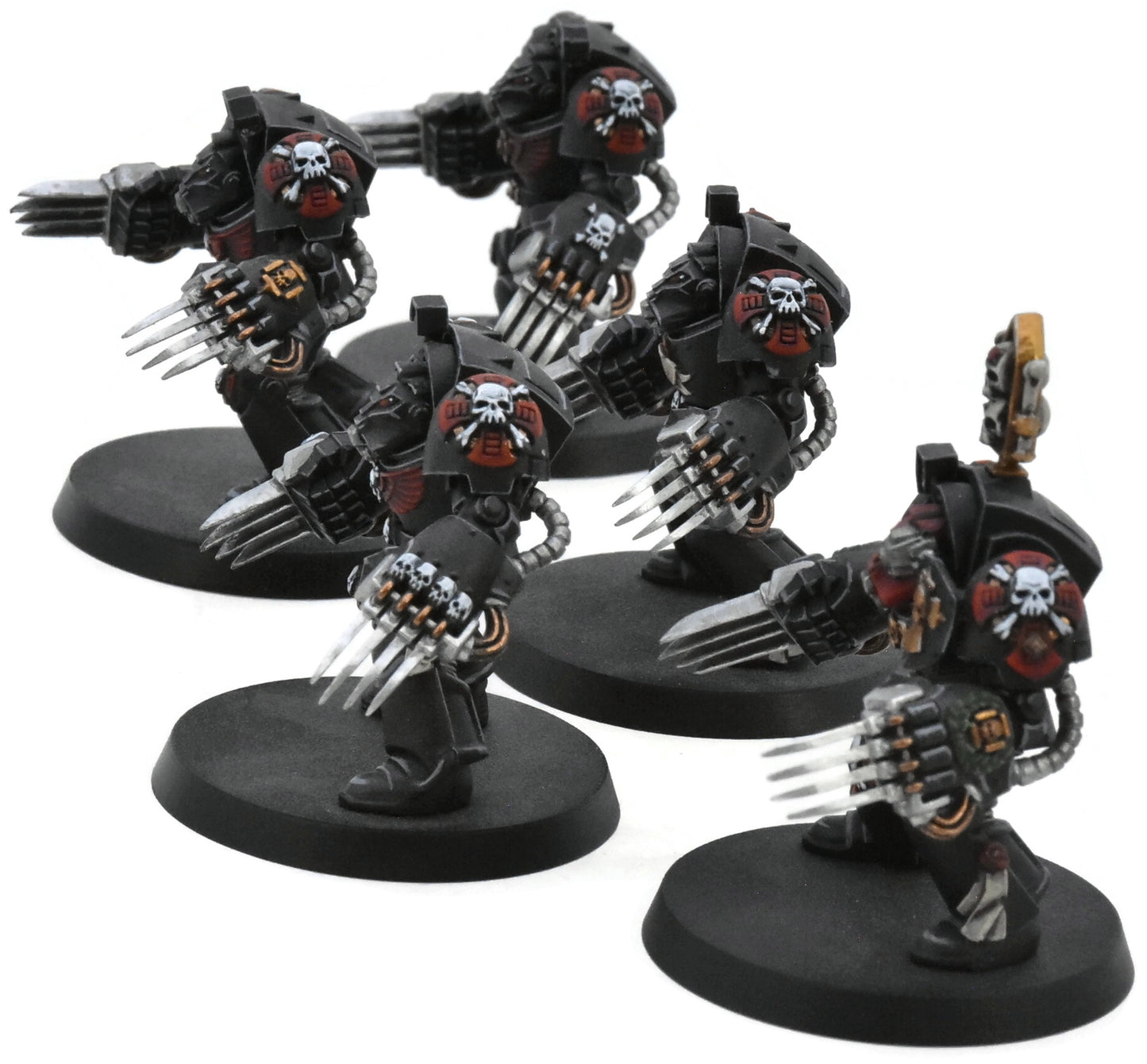 SPACE MARINES 5 Terminator Assault Squad #1 WELL PAINTED Black Templars 40K 7450