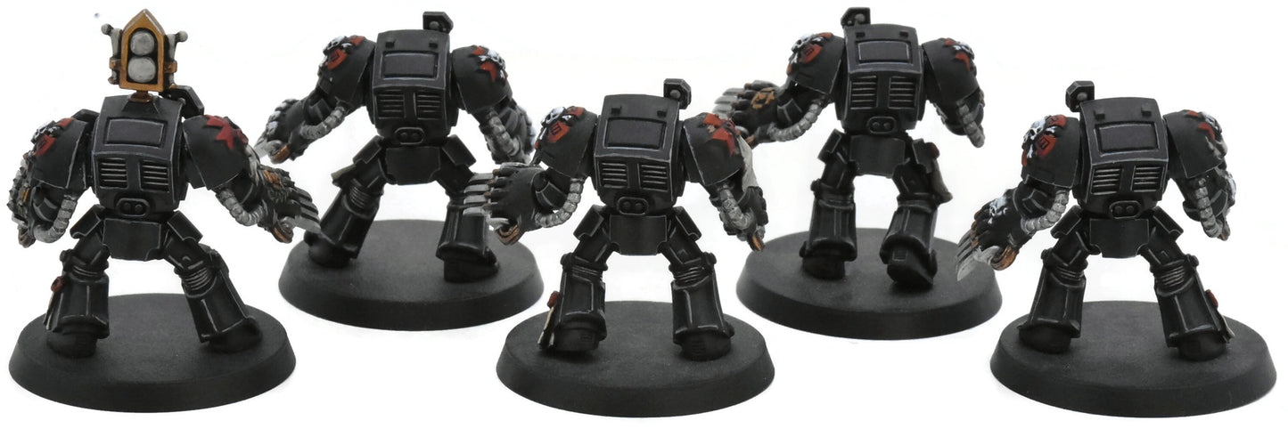 SPACE MARINES 5 Terminator Assault Squad #1 WELL PAINTED Black Templars 40K 7450