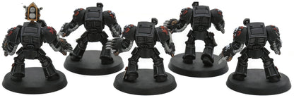 SPACE MARINES 5 Terminator Assault Squad #1 WELL PAINTED Black Templars 40K 7450