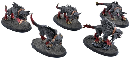 BLADES OF KHORNE 5 Flesh Hounds #2 WELL PAINTED Sigmar 4932