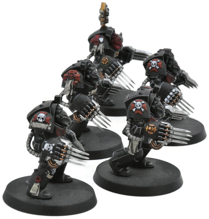 SPACE MARINES 5 Terminator Assault Squad #1 WELL PAINTED Black Templars 40K 7450