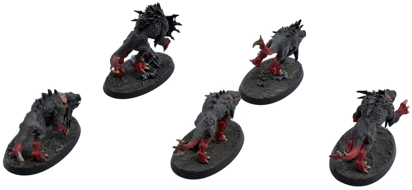 BLADES OF KHORNE 5 Flesh Hounds #2 WELL PAINTED Sigmar 4932