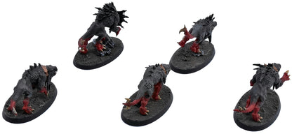 BLADES OF KHORNE 5 Flesh Hounds #2 WELL PAINTED Sigmar 4932
