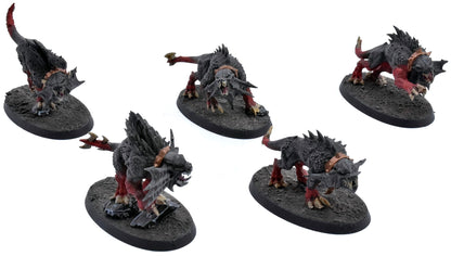 BLADES OF KHORNE 5 Flesh Hounds #1 WELL PAINTED Sigmar 4956