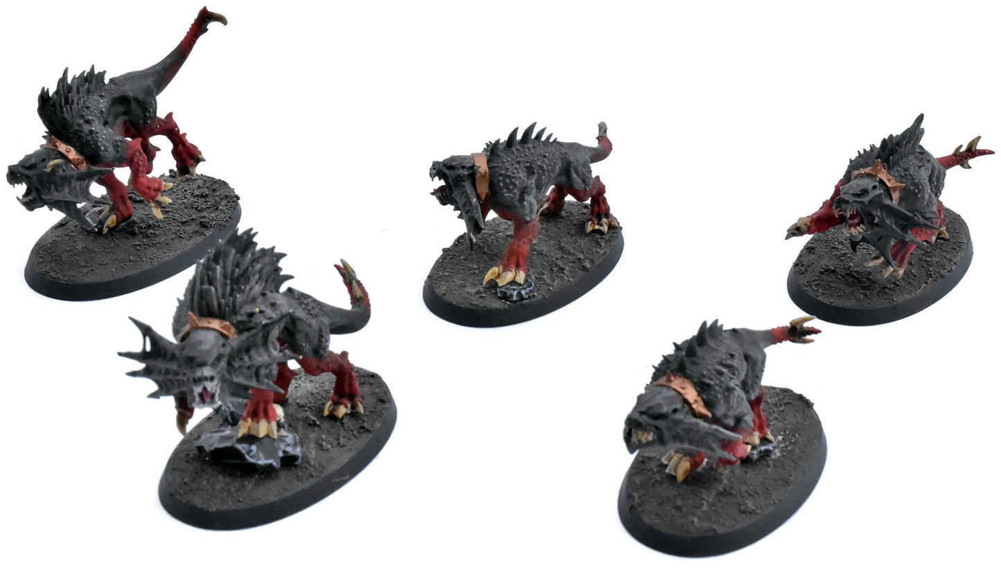 BLADES OF KHORNE 5 Flesh Hounds #1 WELL PAINTED Sigmar 4956