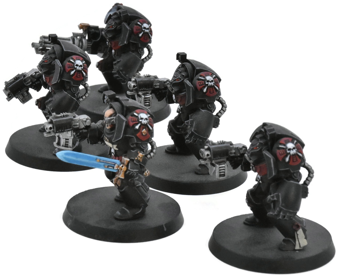 SPACE MARINES 5 Terminator Squad #1 WELL PAINTED Black Templars 40K