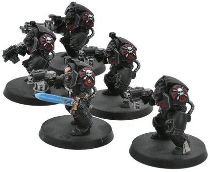 SPACE MARINES 5 Terminator Squad #1 WELL PAINTED Black Templars 40K